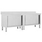 vidaXL töölauad liugustega 2 tk, 240 x 50 x 95 cm, roostevaba teras hind ja info | Köögikapid | kaup24.ee