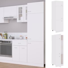 vidaXL külmikukapp, valge, 60 x 57 x 207 cm, puitlaastplaat цена и информация | Кухонные шкафчики | kaup24.ee