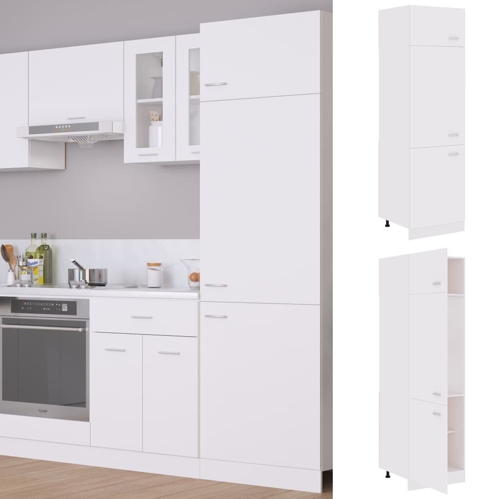 vidaXL külmikukapp, valge, 60 x 57 x 207 cm, puitlaastplaat цена и информация | Köögikapid | kaup24.ee