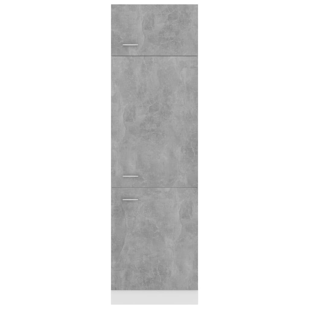 vidaXL külmikukapp, betoonhall, 60 x 57 x 207 cm puitlaastplaat hind ja info | Köögikapid | kaup24.ee