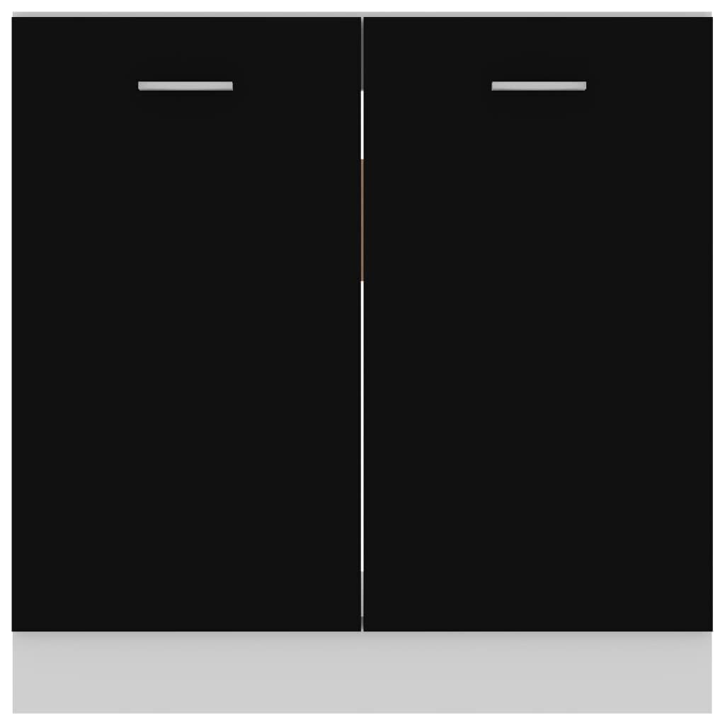 vidaXL alumine valamukapp, must, 80 x 46 x 81,5 cm, puitlaastplaat hind ja info | Köögikapid | kaup24.ee