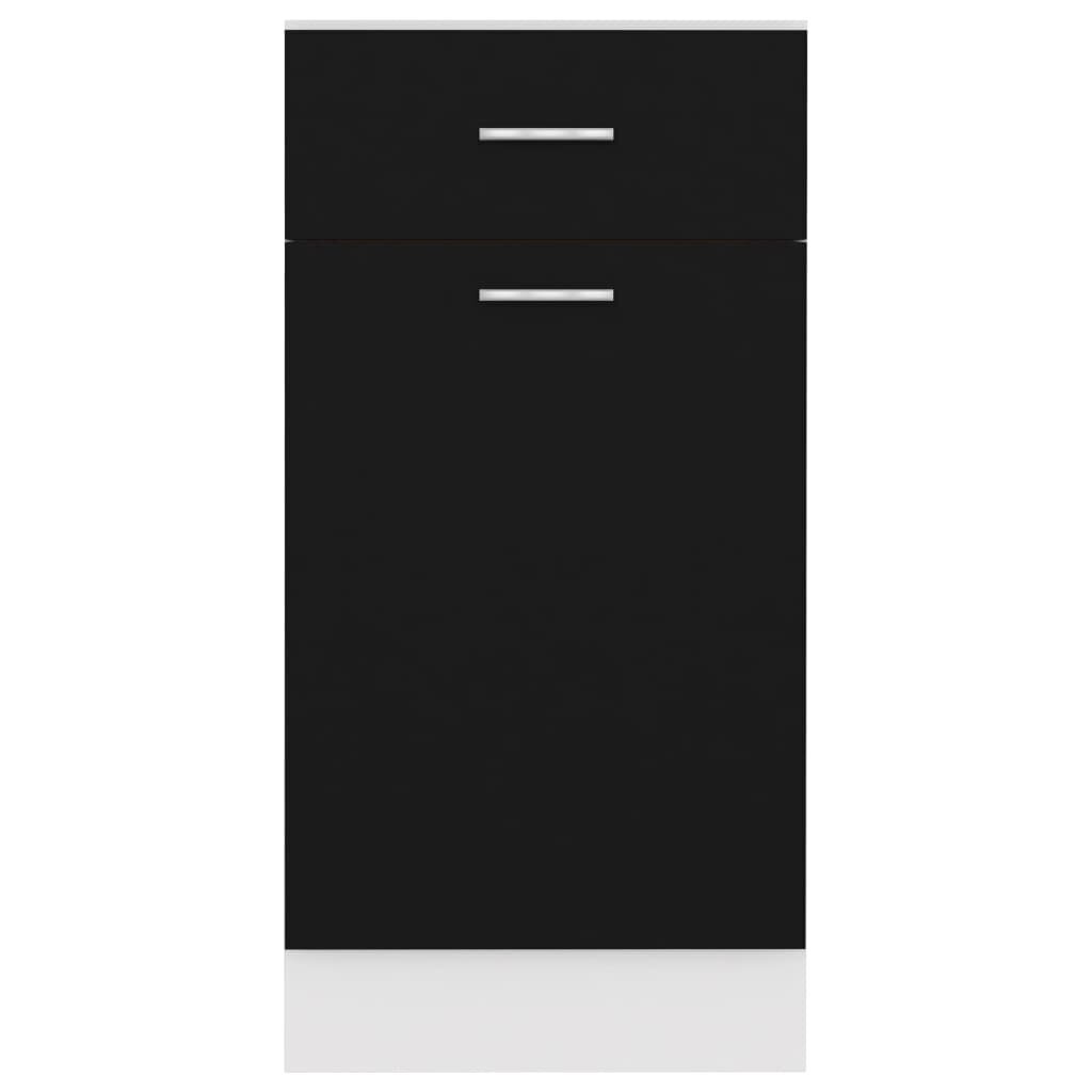 vidaXL köögikapp, must, 40 x 46 x 81,5 cm, puitlaastplaat hind ja info | Köögikapid | kaup24.ee