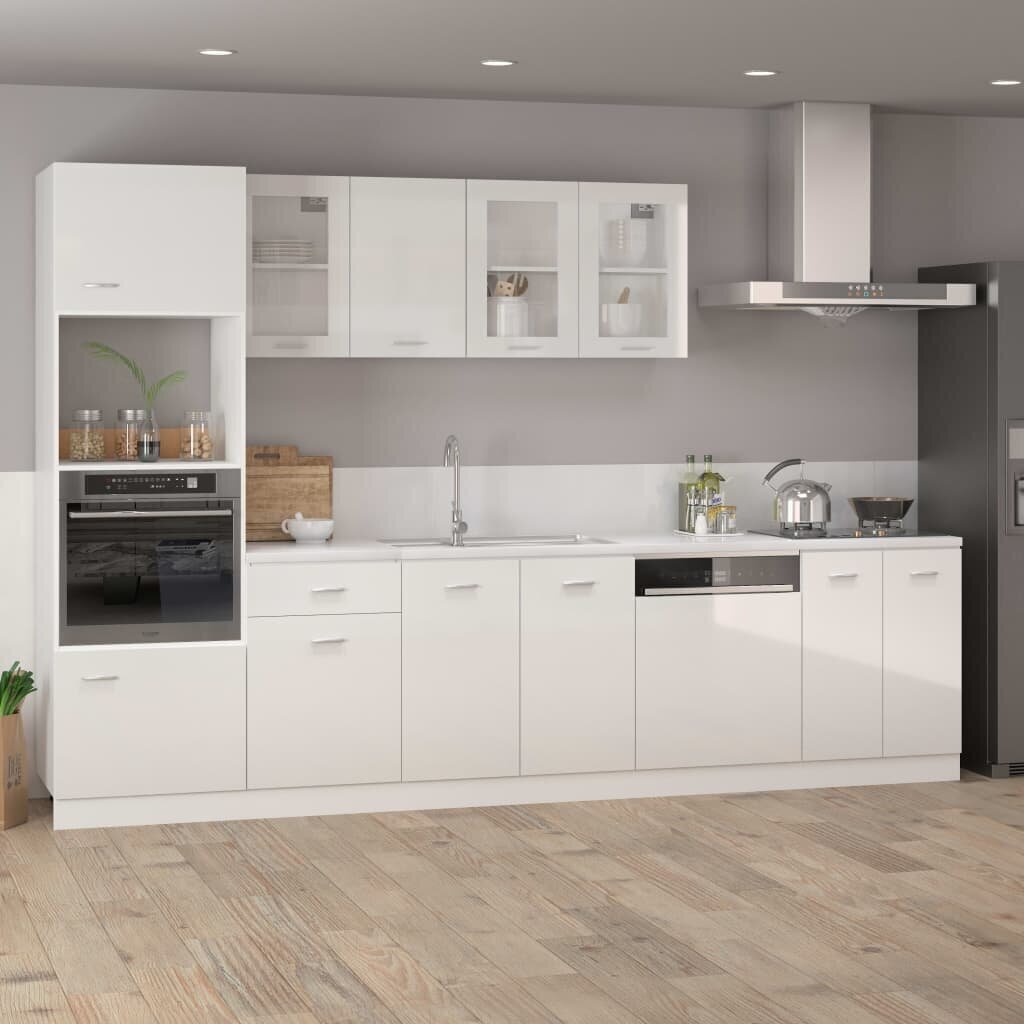vidaXL köögikapp, kõrgläikega valge, 40 x 46 x 81,5 cm, puitlaastplaat hind ja info | Köögikapid | kaup24.ee