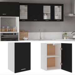 vidaXL rippuv köögikapp, must, 39,5 x 31 x 60 cm, puitlaastplaat hind ja info | Köögikapid | kaup24.ee