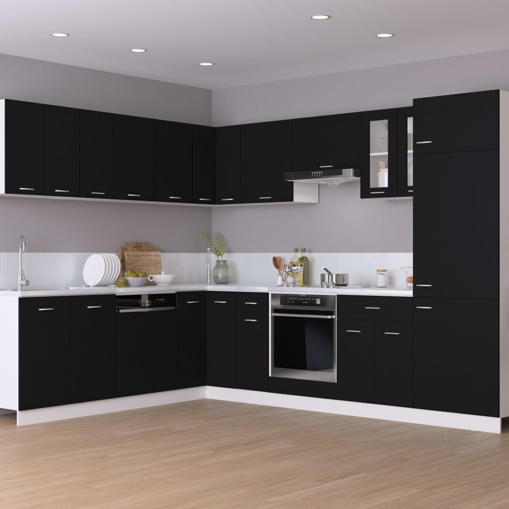 vidaXL köögikapp, must, 60 x 31 x 60, puitlaastplaat hind ja info | Köögikapid | kaup24.ee