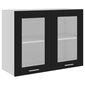 vidaXL klaasustega seinakapp, must, 80 x 31 x 60 cm, puitlaastplaat цена и информация | Köögikapid | kaup24.ee