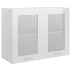 vidaXL klaasustega seinakapp, valge, 80 x 31 x 60 cm, puitlaastplaat цена и информация | Кухонные шкафчики | kaup24.ee