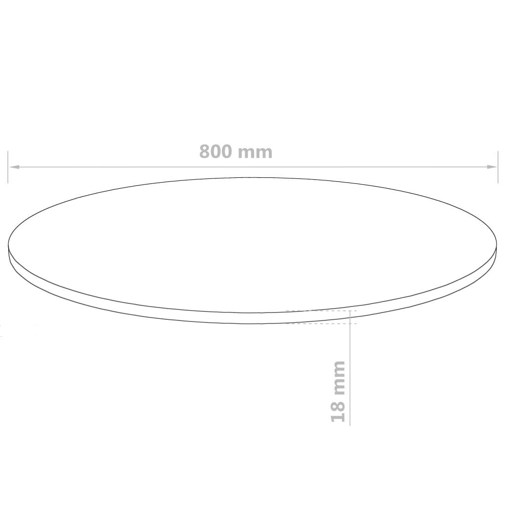 vidaXL lauaplaat MDFist, ümmargune, 800 x 18 mm hind ja info | Köögitasapinnad | kaup24.ee