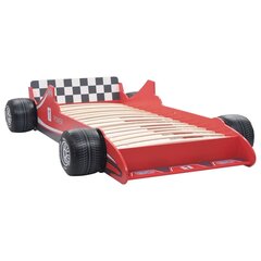 vidaXL võidusõiduauto kujuga lastevoodi 90 x 200 cm punane hind ja info | Lastevoodid | kaup24.ee