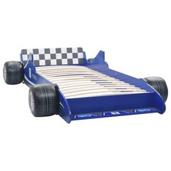 vidaXL võidusõiduauto kujuga lastevoodi 90 x 200 cm sinine hind ja info | Lastevoodid | kaup24.ee
