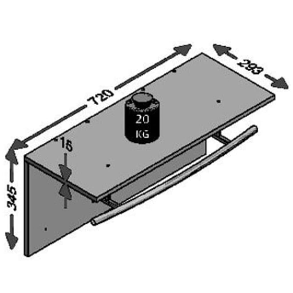 FMD seinale kinnitatav riidenagi 72 x 29,3 x 34,5 cm, hele tamm цена и информация | Nagid | kaup24.ee