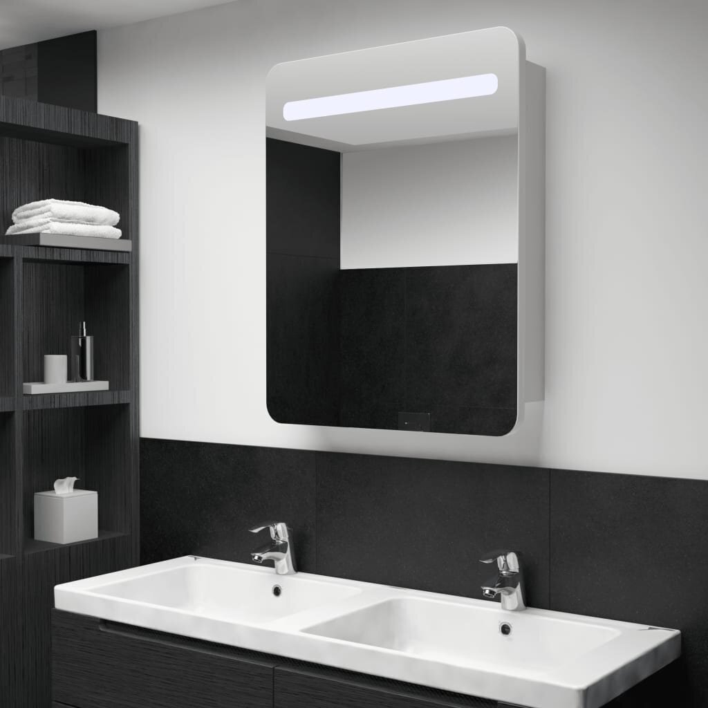 vidaXL LEDidega vannitoa peegelkapp, 60 x 11 x 80 cm hind ja info | Vannitoakapid | kaup24.ee