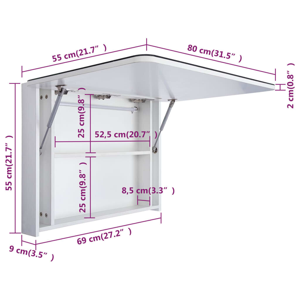 vidaXL LEDidega vannitoa peegelkapp, 80 x 11 x 55 cm hind ja info | Vannitoakapid | kaup24.ee
