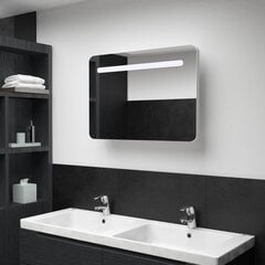 vidaXL LEDidega vannitoa peegelkapp, 80 x 11 x 55 cm цена и информация | Шкафчики для ванной | kaup24.ee