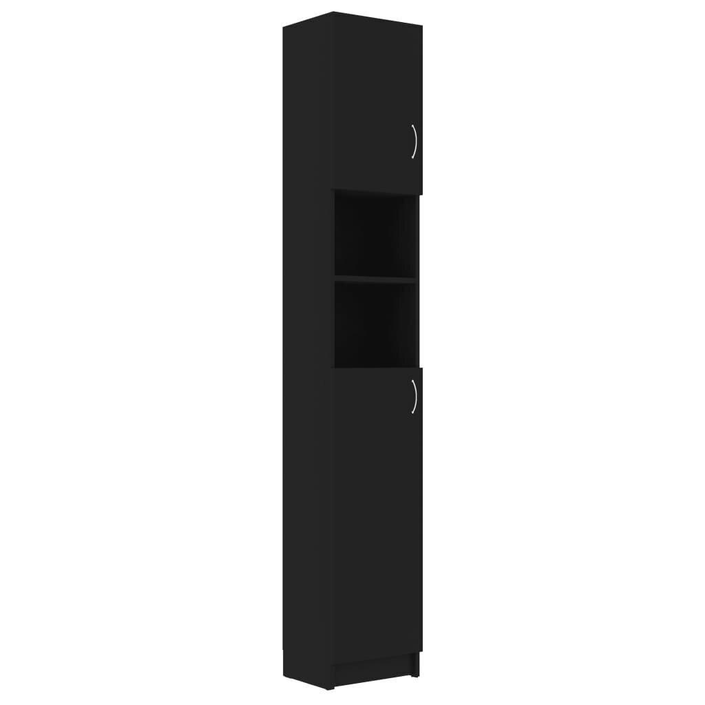 vidaXL pesumasinakapp, must, 32 x 25,5 x 190 cm, puitlaastplaat hind ja info | Vannitoakapid | kaup24.ee