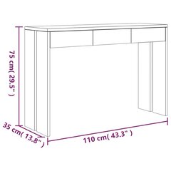 vidaXL konsoollaud, 110 x 35 x 75 cm, tiikpuu hind ja info | Konsoollauad | kaup24.ee