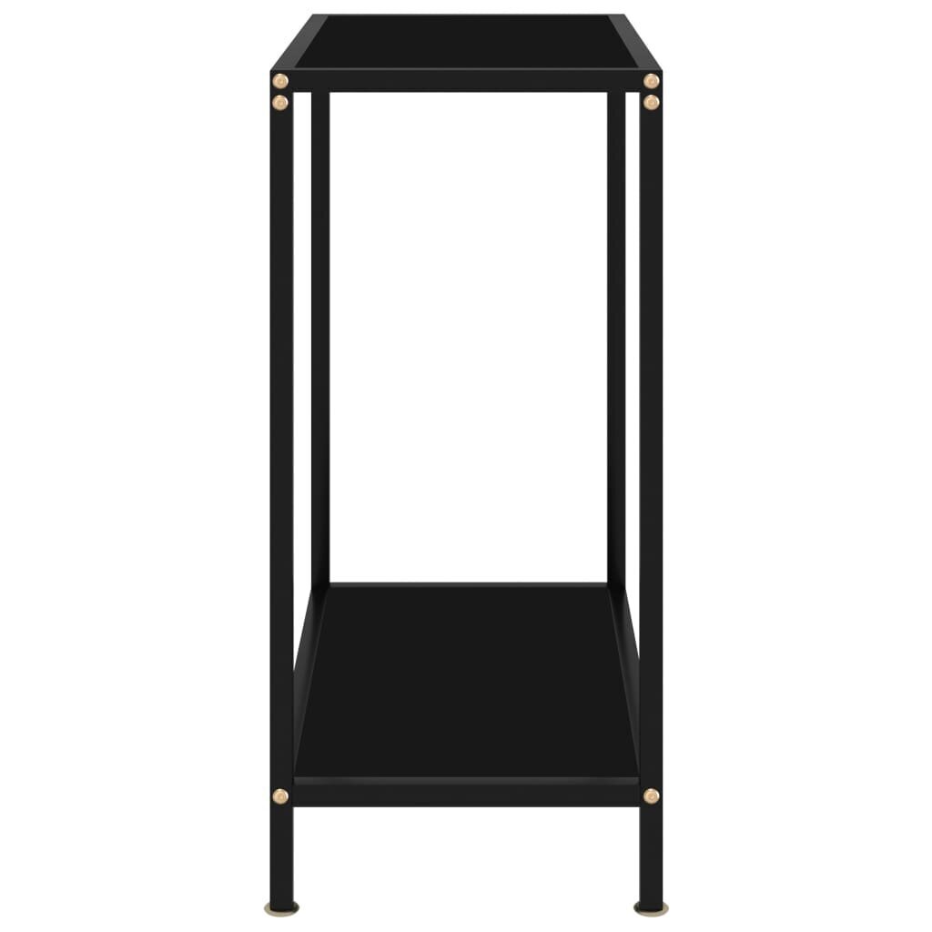 vidaXL konsoollaud, must, 60 x 35 x 75 cm, karastatud klaas hind ja info | Konsoollauad | kaup24.ee