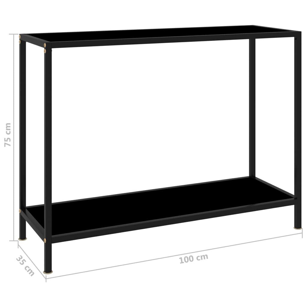 vidaXL konsoollaud, must, 100 x 35 x 75 cm, karastatud klaas hind ja info | Konsoollauad | kaup24.ee