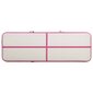 vidaXL täispumbatav võimlemismatt pumbaga 400x100x15 cm PVC roosa hind ja info | Joogamatid | kaup24.ee