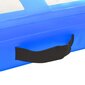 vidaXL täispumbatav võimlemismatt pumbaga 400x100x15 cm PVC sinine цена и информация | Joogamatid | kaup24.ee