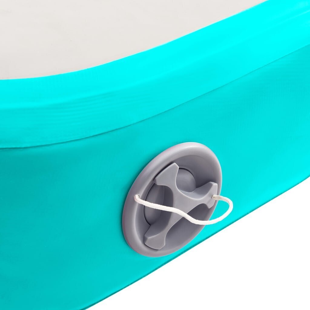 vidaXL täispumbatav võimlemismatt pumbaga 400x100x15 cm PVC roheline hind ja info | Joogamatid | kaup24.ee
