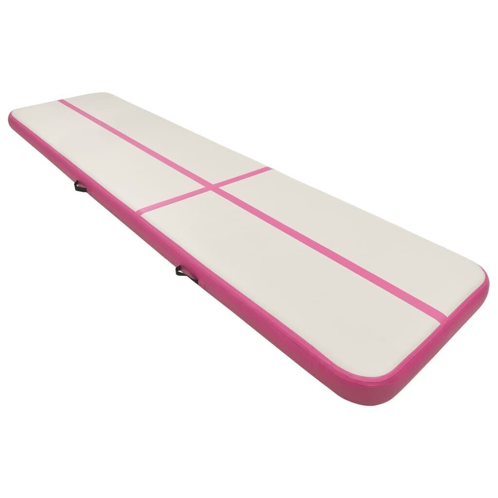 vidaXL täispumbatav võimlemismatt pumbaga 800x100x15 cm PVC roosa hind ja info | Joogamatid | kaup24.ee