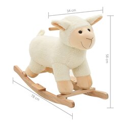 vidaXL kiikhobu, lammas, plüüs, 78 x 34 x 58 cm valge цена и информация | Игрушки для малышей | kaup24.ee