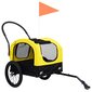 vidaXL kaks ühes lemmiklooma rattatreiler ja jooksukäru kollane, must hind ja info | Jalgrattakärud | kaup24.ee