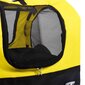 vidaXL kaks ühes lemmiklooma rattatreiler ja jooksukäru kollane, must hind ja info | Jalgrattakärud | kaup24.ee