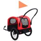 vidaXL kaks ühes lemmiklooma rattatreiler ja jooksukäru punane ja must hind ja info | Jalgrattakärud | kaup24.ee