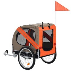 vidaXL jalgratta järelkäru koerale, oranž ja pruun hind ja info | Jalgrattakärud | kaup24.ee