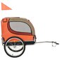 vidaXL jalgratta järelkäru koerale, oranž ja pruun hind ja info | Jalgrattakärud | kaup24.ee