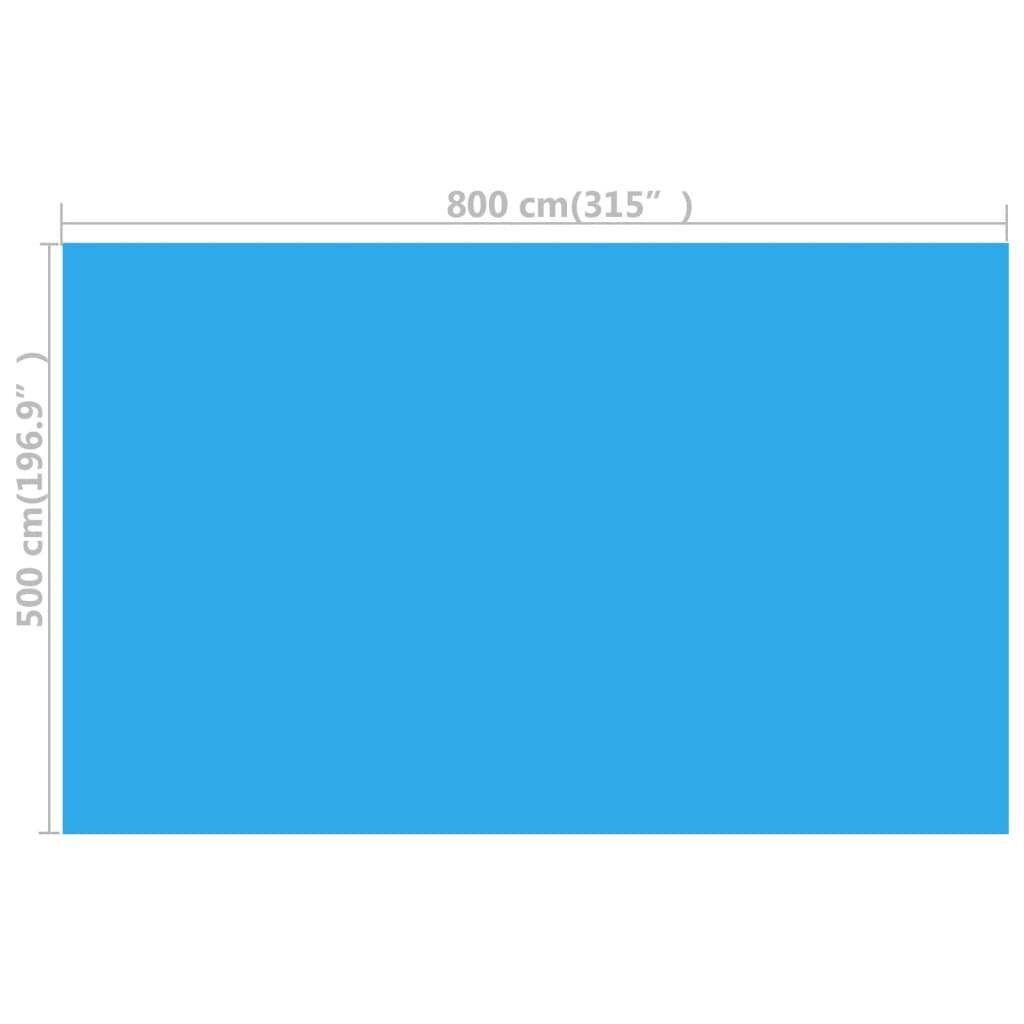 vidaXL kandilise basseini kate, 800 x 500 cm, PE, sinine цена и информация | Basseinitehnika | kaup24.ee