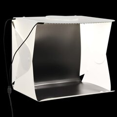 vidaXL kokkupandav LED fotostuudio valguskast 40x34x37 cm plast, valge цена и информация | Осветительное оборудование для фотосъемок | kaup24.ee