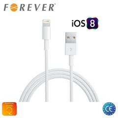 Кабель Forever USB для передачи данных и зарядка на Lightning iPhone 5 5S 6 iPhone SE, 3 м, белый (MD818 Аналог) (EU Blister) цена и информация | Кабели для телефонов | kaup24.ee