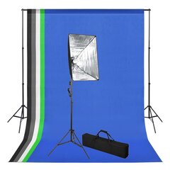 vidaXL fotostuudiokomplekt taustapildi ja Softboxi valgustusega hind ja info | Fotovalgustuse seadmed | kaup24.ee