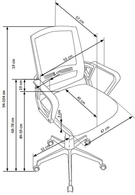 Kontoritool Halmar Ascot, must/valge hind ja info | Kontoritoolid | kaup24.ee