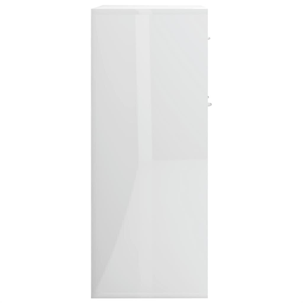 vidaXL puhvetkapp kõrgläikega valge 88 x 30 x 70 cm, puitlaastplaat hind ja info | Elutoa väikesed kapid | kaup24.ee
