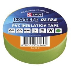 Insulating Tape PVC 19mm/20m green, EMOS цена и информация | Механические инструменты | kaup24.ee