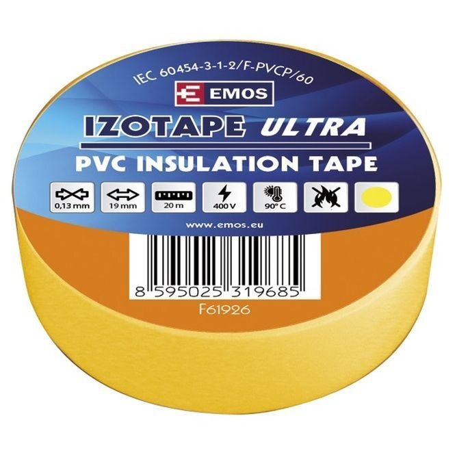 PVC isoleerteip IZOTAPE ULTRA 19/20 kollane цена и информация | Käsitööriistad | kaup24.ee