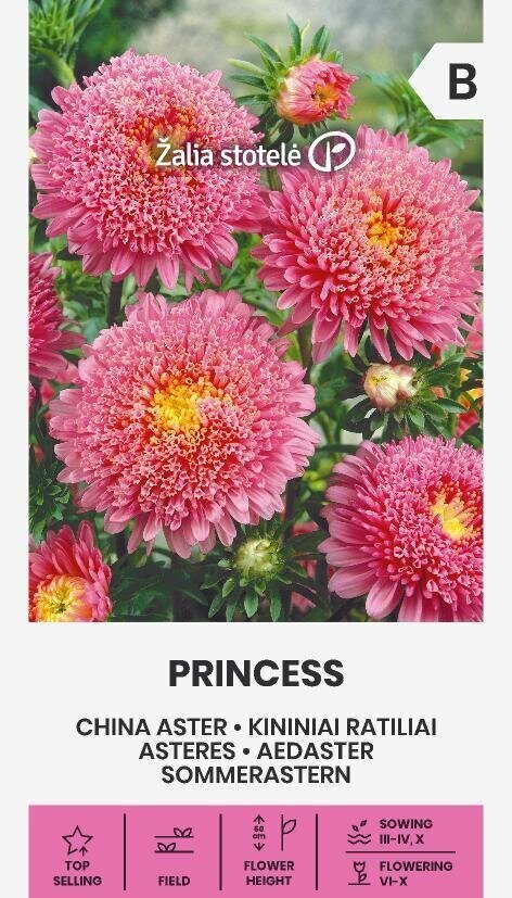 Hiina aster Princess, roosa цена и информация | Lilleseemned | kaup24.ee