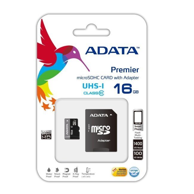 ADATA Premier UHS-I 16 GB, MicroSDHC, Fl цена и информация | Mobiiltelefonide mälukaardid | kaup24.ee