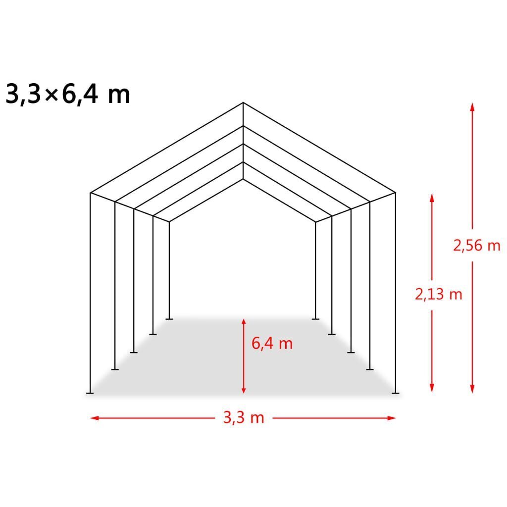 vidaXL eemaldatav loomatelk, PVC 550 g/m², 3,3 x 6,4 m, tumeroheline цена и информация | Kaubad kariloomadele | kaup24.ee