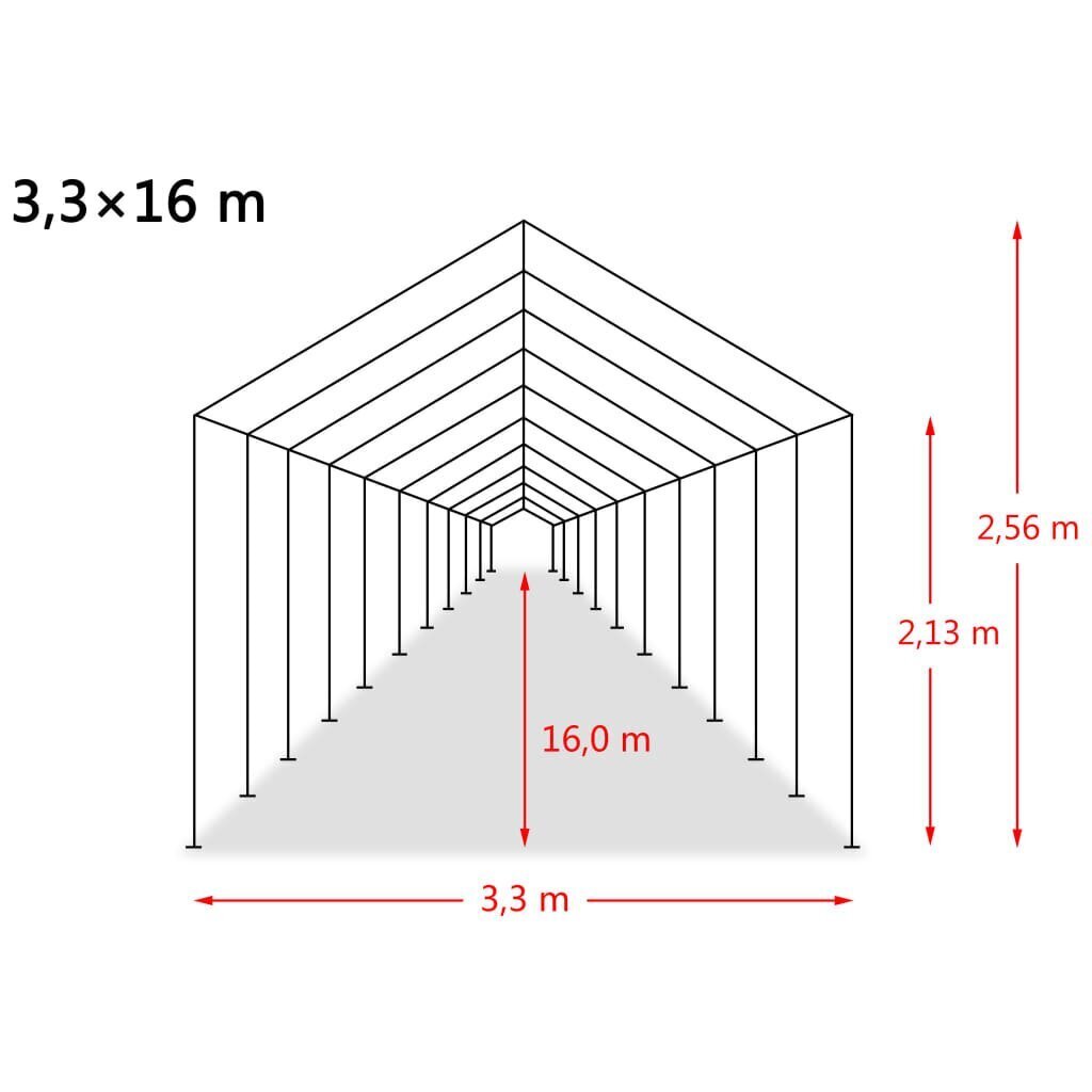 vidaXL eemaldatav loomatelk, PVC 550 g/m², 3,3 x 16 m, tumeroheline hind ja info | Kaubad kariloomadele | kaup24.ee