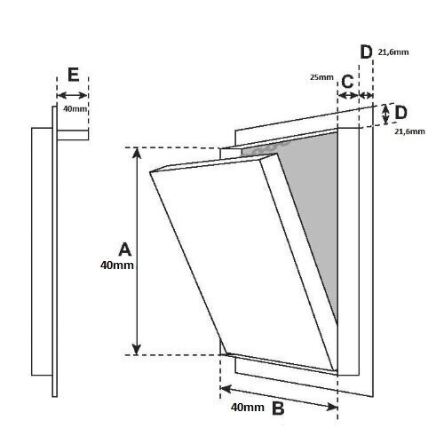 Alumiiniumist juurdepääsuuksed (plaat), 400x400x12.5mm hind ja info | Kontroll-luugid, tarvikud | kaup24.ee