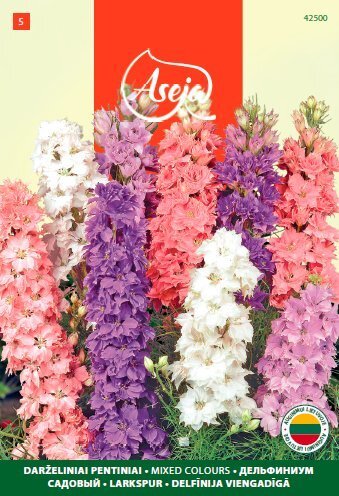 Aed-kukekannus /Larkspur/ Mixed colours, ASEJA, 0,5g, 42500( 5 ) цена и информация | Lilleseemned | kaup24.ee