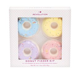 Lõhnastatud vannipallide komplekt Makeup Revolution London I Heart Revolution Donut Fizzer 4 x 40 g цена и информация | Масла, гели для душа | kaup24.ee
