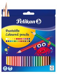 Värvilised pliiatsid Pelikan, 24 värvi hind ja info | Kunstitarbed, voolimise tarvikud | kaup24.ee