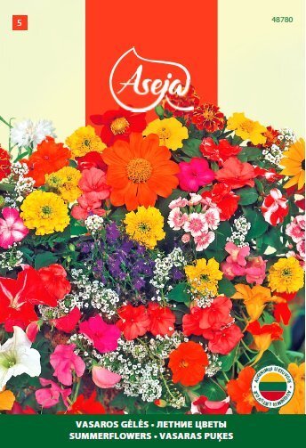 Suvelilled (segu) /Summerflowers/, ASEJA, 1,5g, 48780( 5 ) hind ja info | Lilleseemned | kaup24.ee