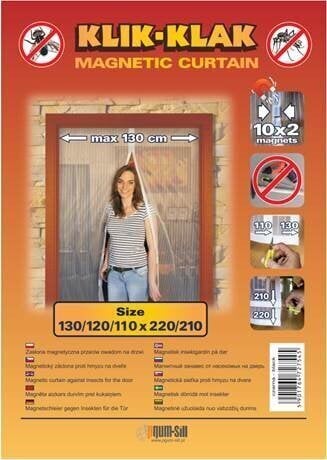 Magnetiline sääsevõrk uksele 110-130 x 210-220 cm, must цена и информация | Sääsevõrgud, putukavõrgud | kaup24.ee